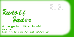 rudolf hader business card